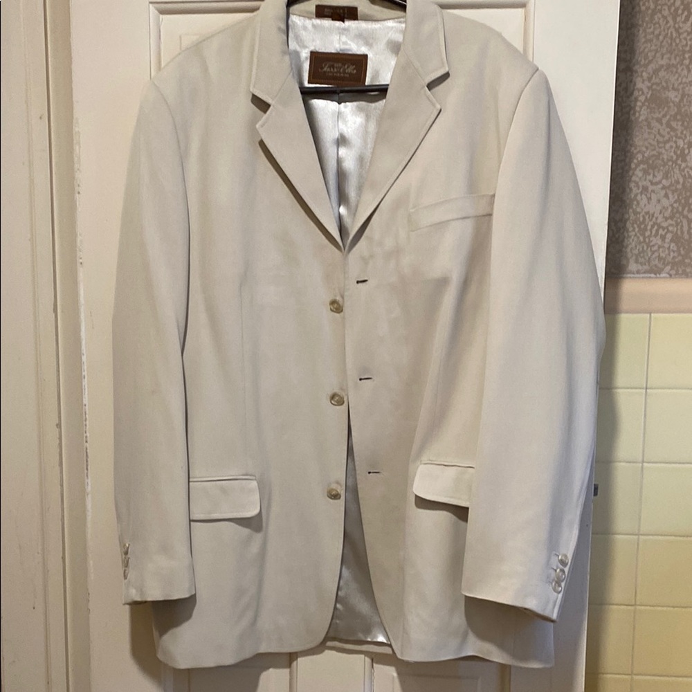 Tasso Elba Cream Silk Blazer